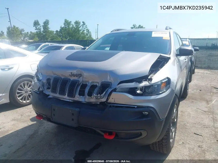 2019 Jeep Cherokee Trailhawk 4X4 VIN: 1C4PJMBX7KD235942 Lot: 45529846