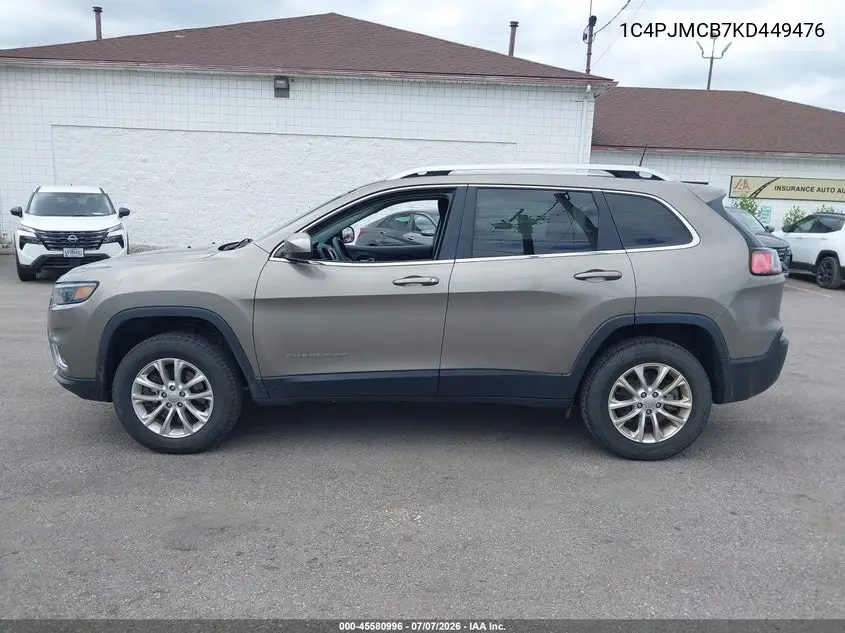 2019 Jeep Cherokee Latitude 4X4 VIN: 1C4PJMCB7KD449476 Lot: 45580996