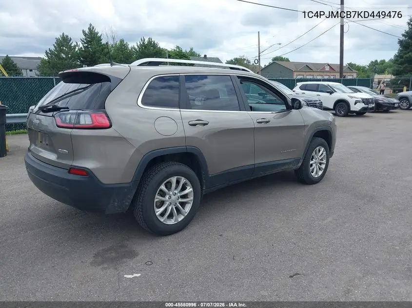 2019 Jeep Cherokee Latitude 4X4 VIN: 1C4PJMCB7KD449476 Lot: 45580996