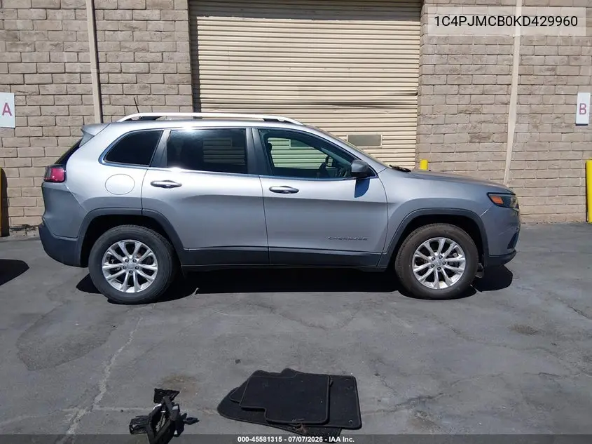 2019 Jeep Cherokee Latitude 4X4 VIN: 1C4PJMCB0KD429960 Lot: 45581315