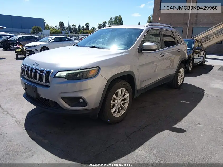 2019 Jeep Cherokee Latitude 4X4 VIN: 1C4PJMCB0KD429960 Lot: 45581315