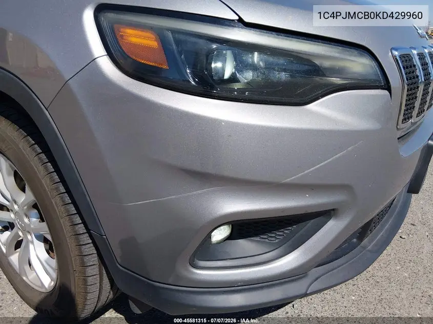2019 Jeep Cherokee Latitude 4X4 VIN: 1C4PJMCB0KD429960 Lot: 45581315