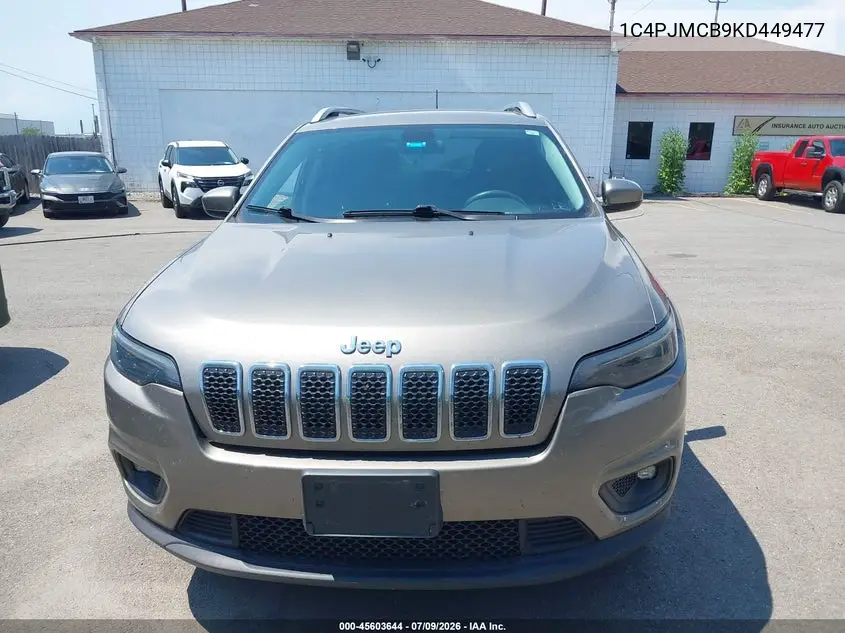 2019 Jeep Cherokee Latitude 4X4 VIN: 1C4PJMCB9KD449477 Lot: 45603644