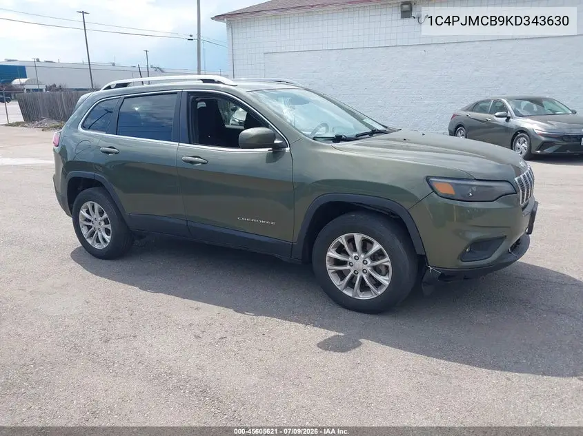 2019 Jeep Cherokee Latitude 4X4 VIN: 1C4PJMCB9KD343630 Lot: 45605621