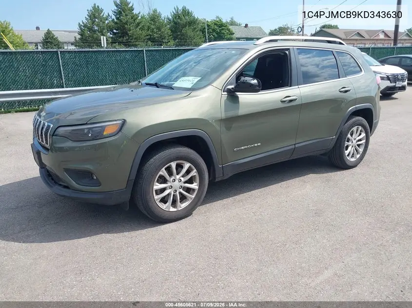 2019 Jeep Cherokee Latitude 4X4 VIN: 1C4PJMCB9KD343630 Lot: 45605621