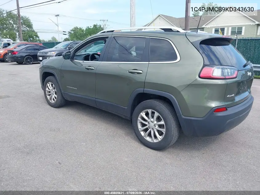 2019 Jeep Cherokee Latitude 4X4 VIN: 1C4PJMCB9KD343630 Lot: 45605621