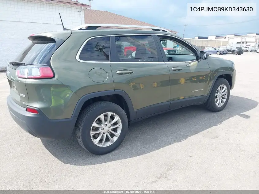 2019 Jeep Cherokee Latitude 4X4 VIN: 1C4PJMCB9KD343630 Lot: 45605621