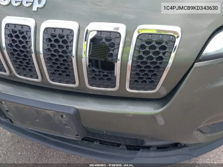 2019 Jeep Cherokee Latitude 4X4 VIN: 1C4PJMCB9KD343630 Lot: 45605621
