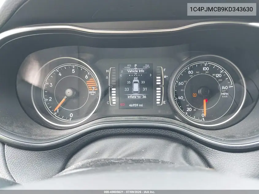 2019 Jeep Cherokee Latitude 4X4 VIN: 1C4PJMCB9KD343630 Lot: 45605621