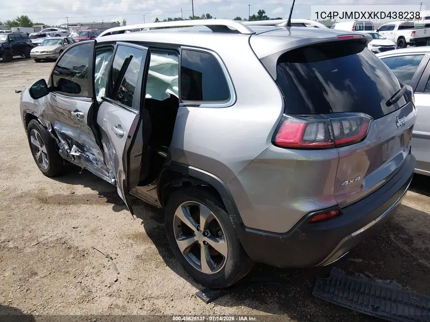 2019 Jeep Cherokee Limited 4X4 VIN: 1C4PJMDXXKD438238 Lot: 45625137