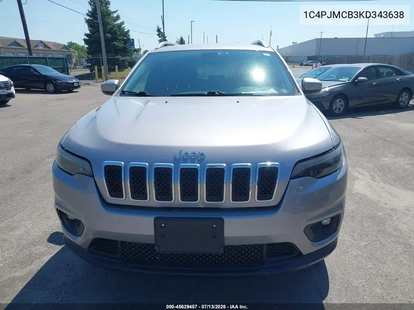 2019 Jeep Cherokee Latitude 4X4 VIN: 1C4PJMCB3KD343638 Lot: 45629457