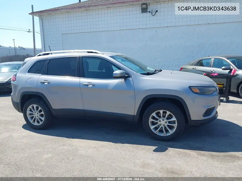2019 Jeep Cherokee Latitude 4X4 VIN: 1C4PJMCB3KD343638 Lot: 45629457