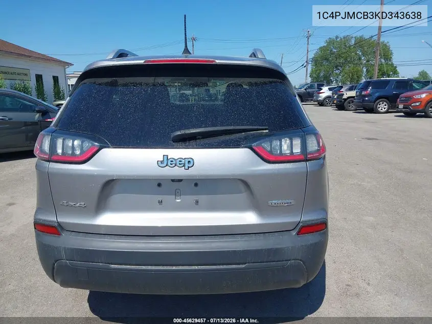2019 Jeep Cherokee Latitude 4X4 VIN: 1C4PJMCB3KD343638 Lot: 45629457
