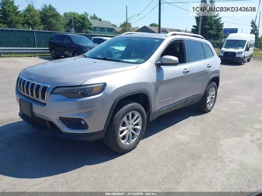 2019 Jeep Cherokee Latitude 4X4 VIN: 1C4PJMCB3KD343638 Lot: 45629457