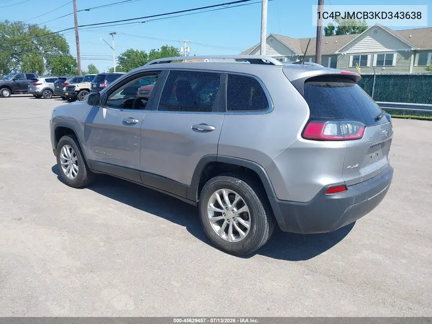 2019 Jeep Cherokee Latitude 4X4 VIN: 1C4PJMCB3KD343638 Lot: 45629457