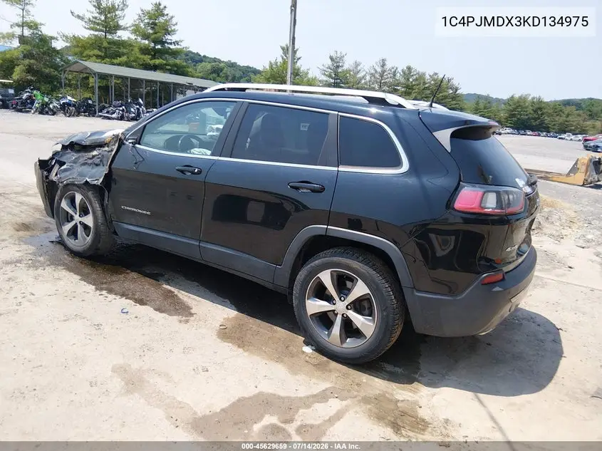 2019 Jeep Cherokee Limited 4X4 VIN: 1C4PJMDX3KD134975 Lot: 45629659