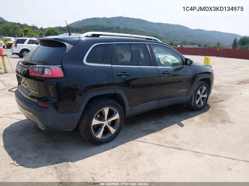 2019 Jeep Cherokee Limited 4X4 VIN: 1C4PJMDX3KD134975 Lot: 45629659