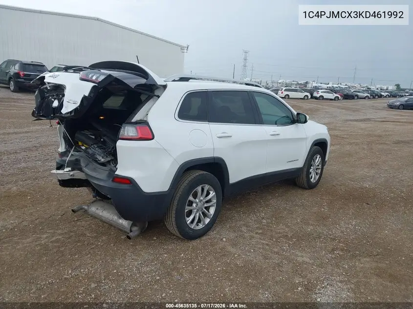 2019 Jeep Cherokee Latitude 4X4 VIN: 1C4PJMCX3KD461992 Lot: 45635135