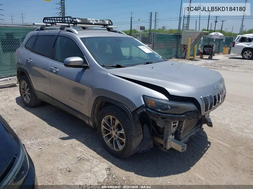 2019 Jeep Cherokee Latitude Plus Fwd VIN: 1C4PJLLB5KD184180 Lot: 45653642