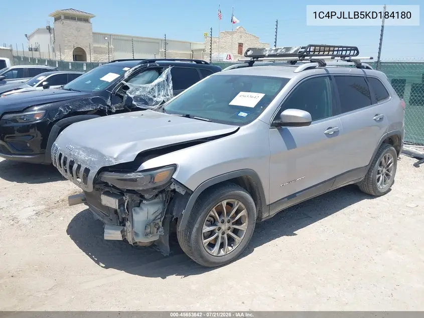 2019 Jeep Cherokee Latitude Plus Fwd VIN: 1C4PJLLB5KD184180 Lot: 45653642
