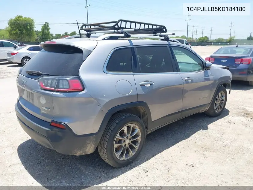 2019 Jeep Cherokee Latitude Plus Fwd VIN: 1C4PJLLB5KD184180 Lot: 45653642