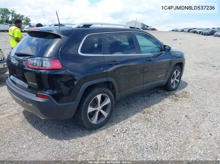2020 Jeep Cherokee Limited 4X4 VIN: 1C4PJMDN8LD537236 Lot: 45461163