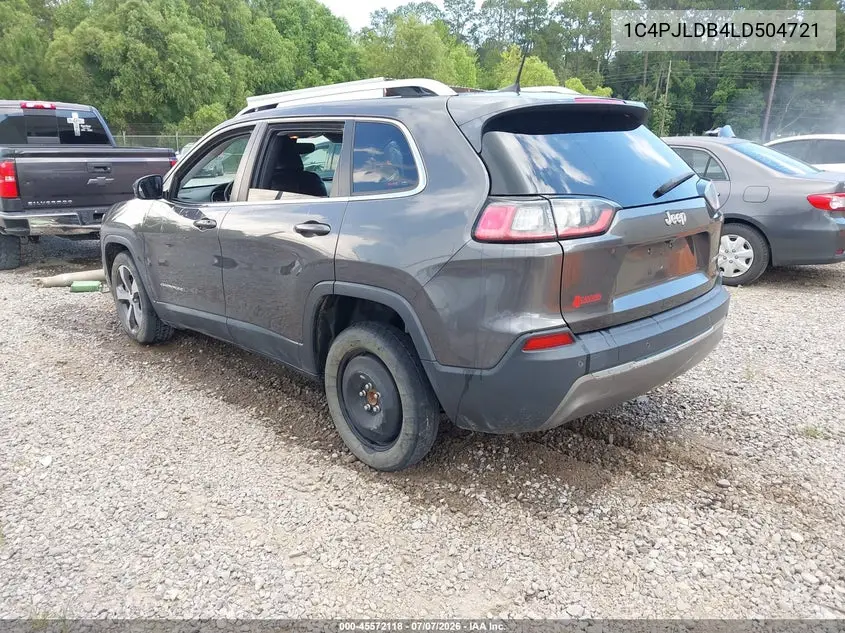 2020 Jeep Cherokee Limited Fwd VIN: 1C4PJLDB4LD504721 Lot: 45572118
