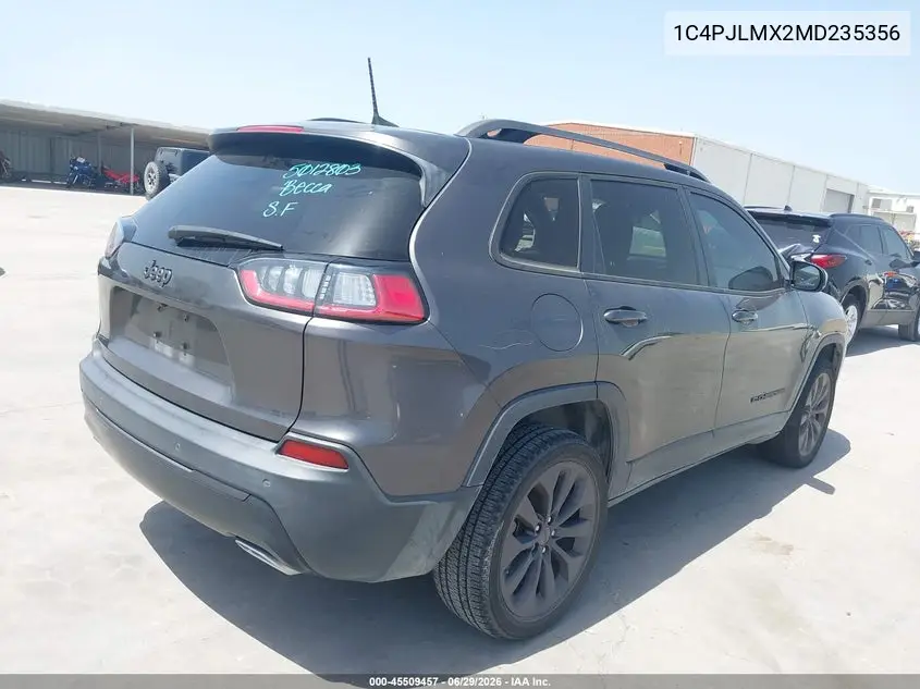 2021 Jeep Cherokee 80Th Anniversary Fwd VIN: 1C4PJLMX2MD235356 Lot: 45509457
