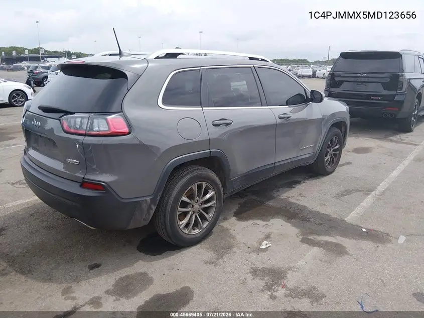 2021 Jeep Cherokee Latitude Lux 4X4 VIN: 1C4PJMMX5MD123656 Lot: 45669405
