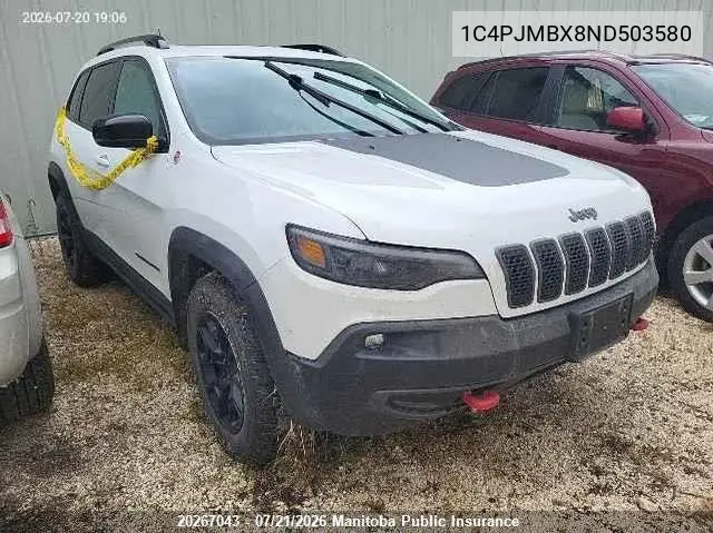 2022 Jeep Cherokee Trailhawk VIN: 1C4PJMBX8ND503580 Lot: 20267043