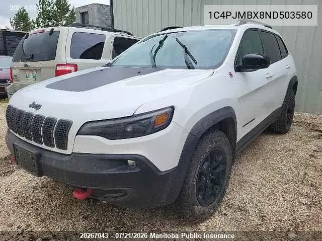 2022 Jeep Cherokee Trailhawk VIN: 1C4PJMBX8ND503580 Lot: 20267043