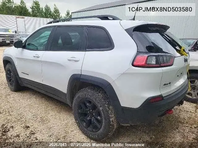 2022 Jeep Cherokee Trailhawk VIN: 1C4PJMBX8ND503580 Lot: 20267043
