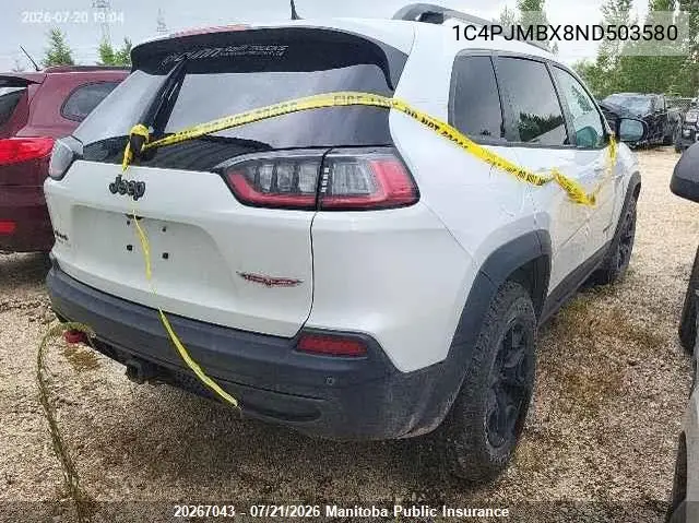 2022 Jeep Cherokee Trailhawk VIN: 1C4PJMBX8ND503580 Lot: 20267043