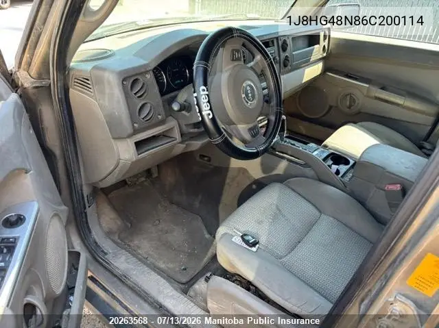 2006 Jeep Commander VIN: 1J8HG48N86C200114 Lot: 20263568