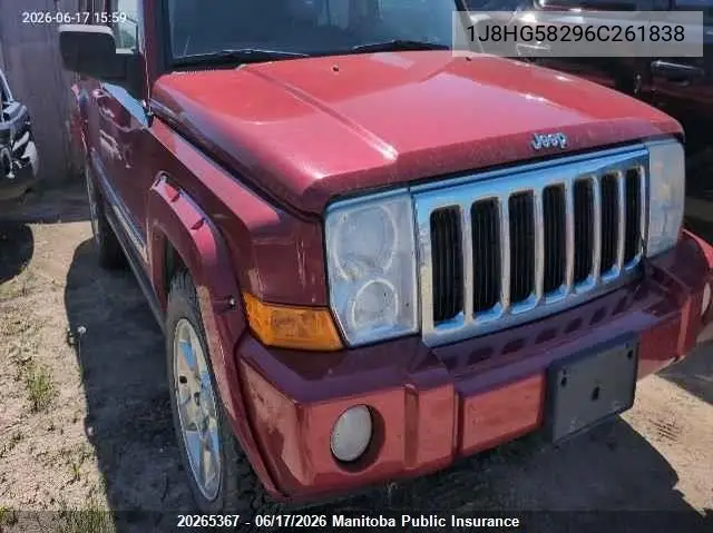 2006 Jeep Commander Limited VIN: 1J8HG58296C261838 Lot: 20265367