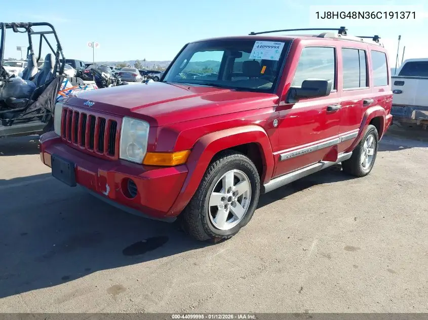 2006 Jeep Commander VIN: 1J8HG48N36C191371 Lot: 44099995