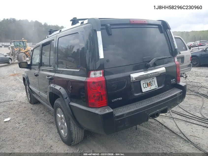 2006 Jeep Commander Limited VIN: 1J8HH58296C230960 Lot: 44746243