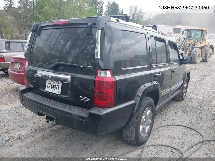 2006 Jeep Commander Limited VIN: 1J8HH58296C230960 Lot: 44746243