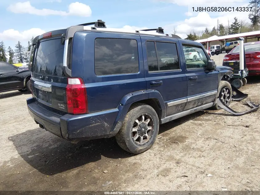 2006 Jeep Commander Limited VIN: 1J8HG58206C143337 Lot: 44887561