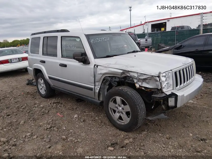 2006 Jeep Commander VIN: 1J8HG48K86C317830 Lot: 45130922