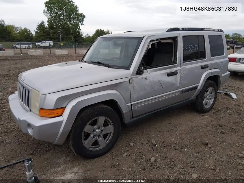2006 Jeep Commander VIN: 1J8HG48K86C317830 Lot: 45130922