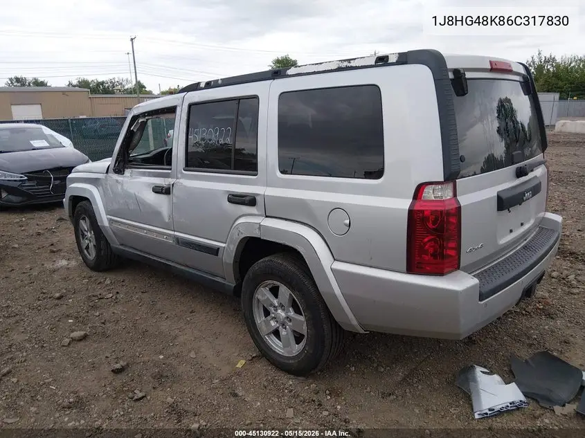 2006 Jeep Commander VIN: 1J8HG48K86C317830 Lot: 45130922