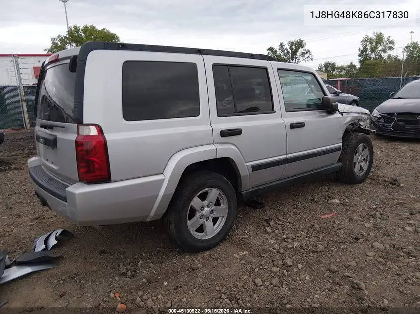 2006 Jeep Commander VIN: 1J8HG48K86C317830 Lot: 45130922