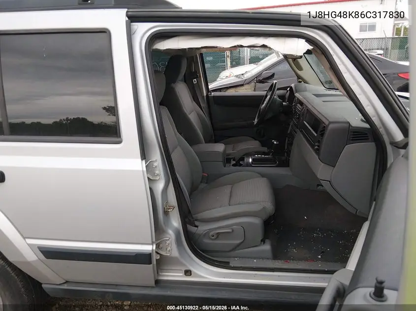 2006 Jeep Commander VIN: 1J8HG48K86C317830 Lot: 45130922