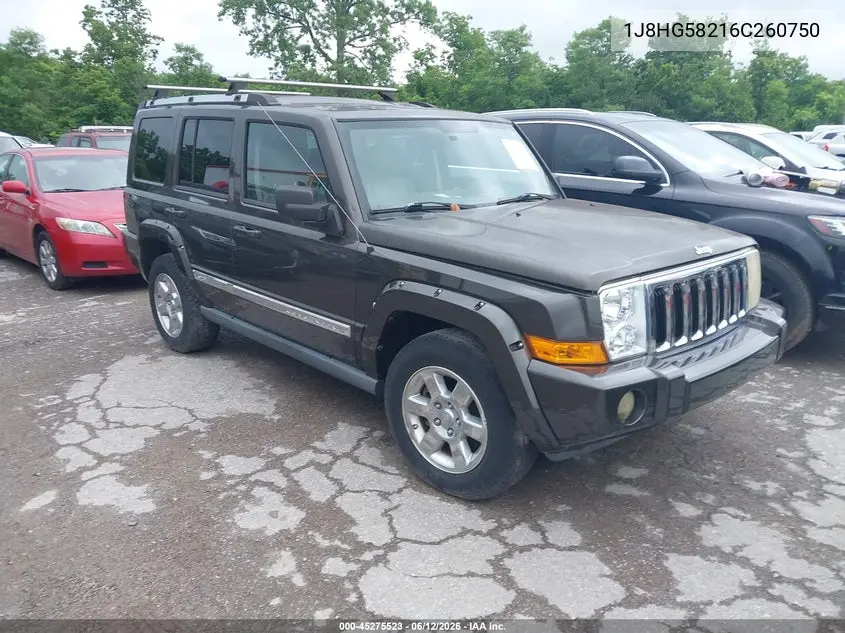 2006 Jeep Commander Limited VIN: 1J8HG58216C260750 Lot: 45275523