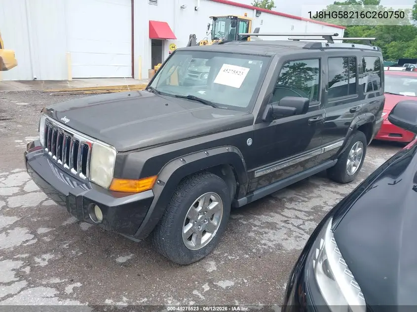 2006 Jeep Commander Limited VIN: 1J8HG58216C260750 Lot: 45275523