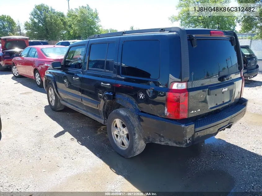 2006 Jeep Commander VIN: 1J8HG48K86C312482 Lot: 45354617
