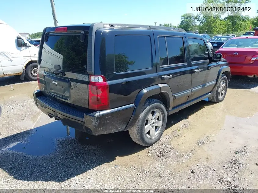 2006 Jeep Commander VIN: 1J8HG48K86C312482 Lot: 45354617