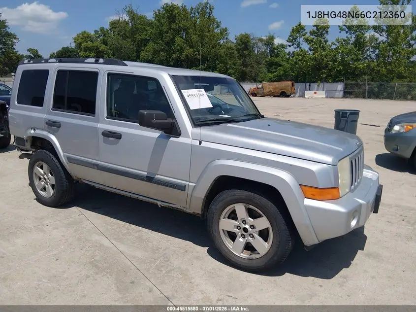 2006 Jeep Commander VIN: 1J8HG48N66C212360 Lot: 45515580