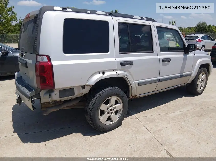 2006 Jeep Commander VIN: 1J8HG48N66C212360 Lot: 45515580